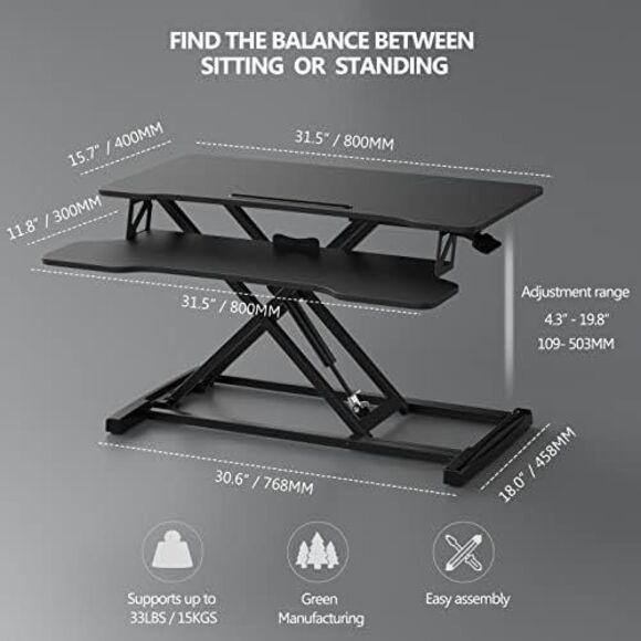 FITUEYES Height Adjustable Standing Desk 32” - Picture 4 of 5